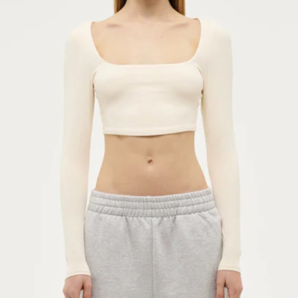 P.E Nation Balance Long Sleeve Top in Whisper White, S NWT